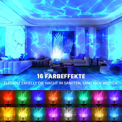 One94Store Romantic Ocean Wave Night Light Projector Lamp – 3D Water Wave LED Projection Lamp with Remote Control for Bedroom, Romantic Decor, Valentine Day Gift, Love Gift for Her, Couple Gift