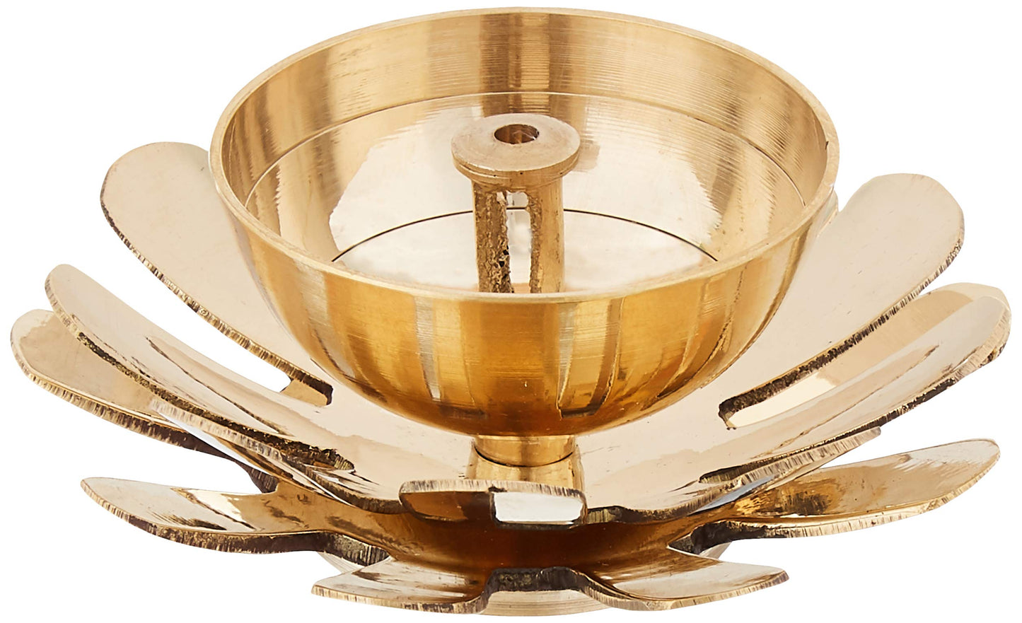 Amazon Brand - Solimo Brass Diya with Single Petals