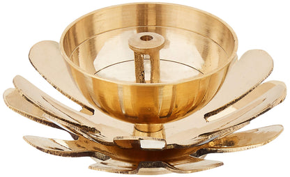 Amazon Brand - Solimo Brass Diya with Single Petals
