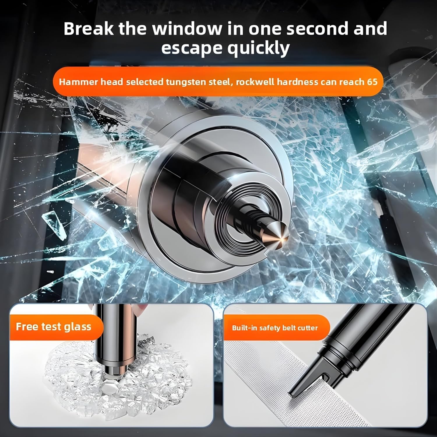 SIAGO Car Safety Hammer Emergency Escape Tool | 2-in-1 Seat Belt Cutter & Window Glass Breaker | Vehicle Emergency Escape Tool with Ergonomic Grip | Safety Hammer for Cars, Trucks & SUVs | SIA118