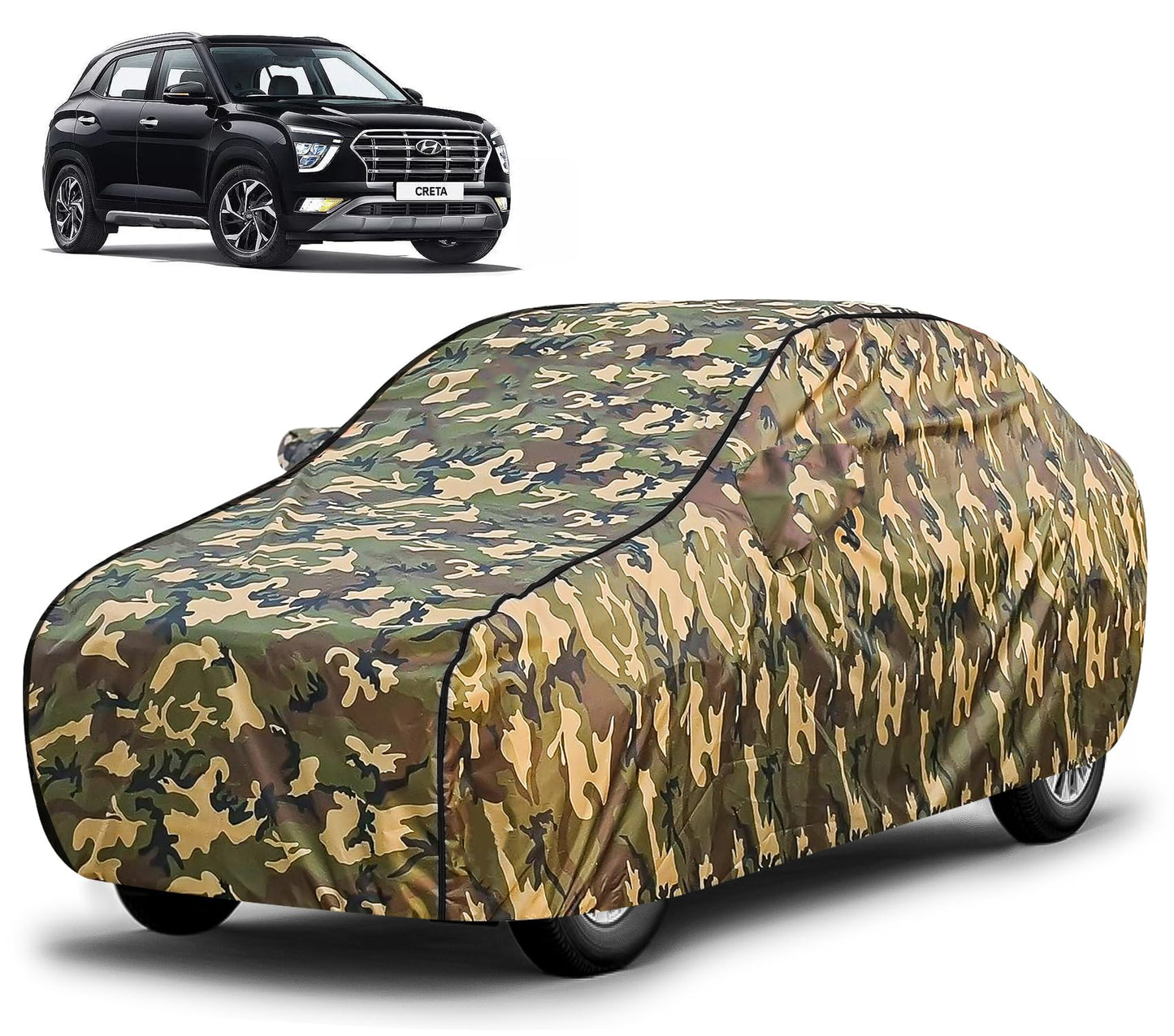 FABTEC Waterproof Premium Car Cover for Maruti Brezza Super Waterproof Car Body Cover Heavy Duty Durable PEVA Grey with Red Piping