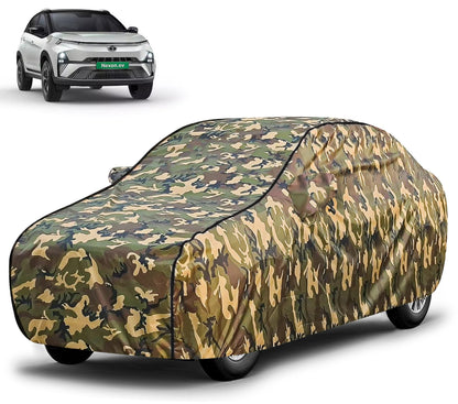 FABTEC Waterproof Premium Car Cover for Maruti Brezza Super Waterproof Car Body Cover Heavy Duty Durable PEVA Grey with Red Piping