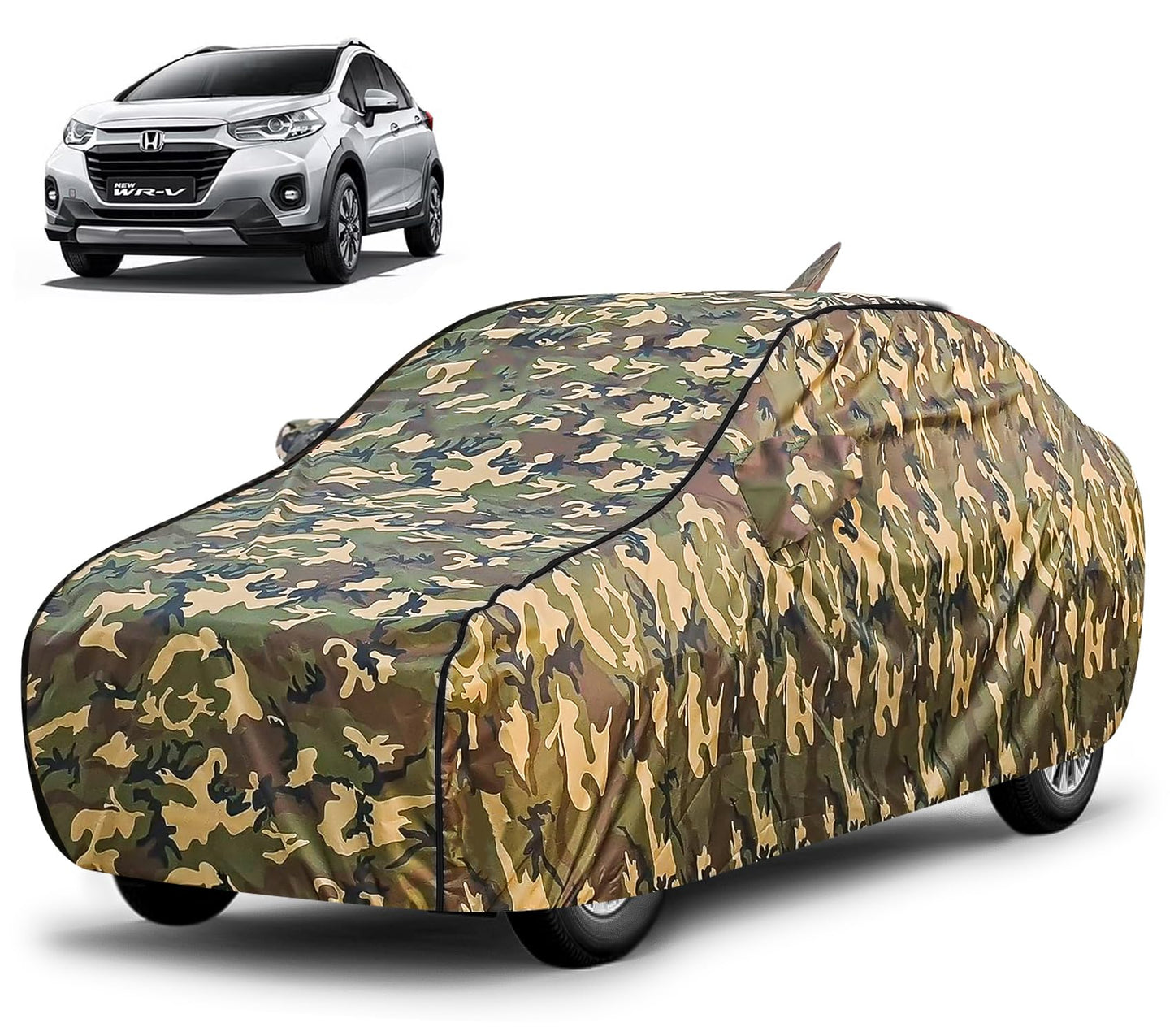 FABTEC Waterproof Premium Car Cover for Maruti Brezza Super Waterproof Car Body Cover Heavy Duty Durable PEVA Grey with Red Piping