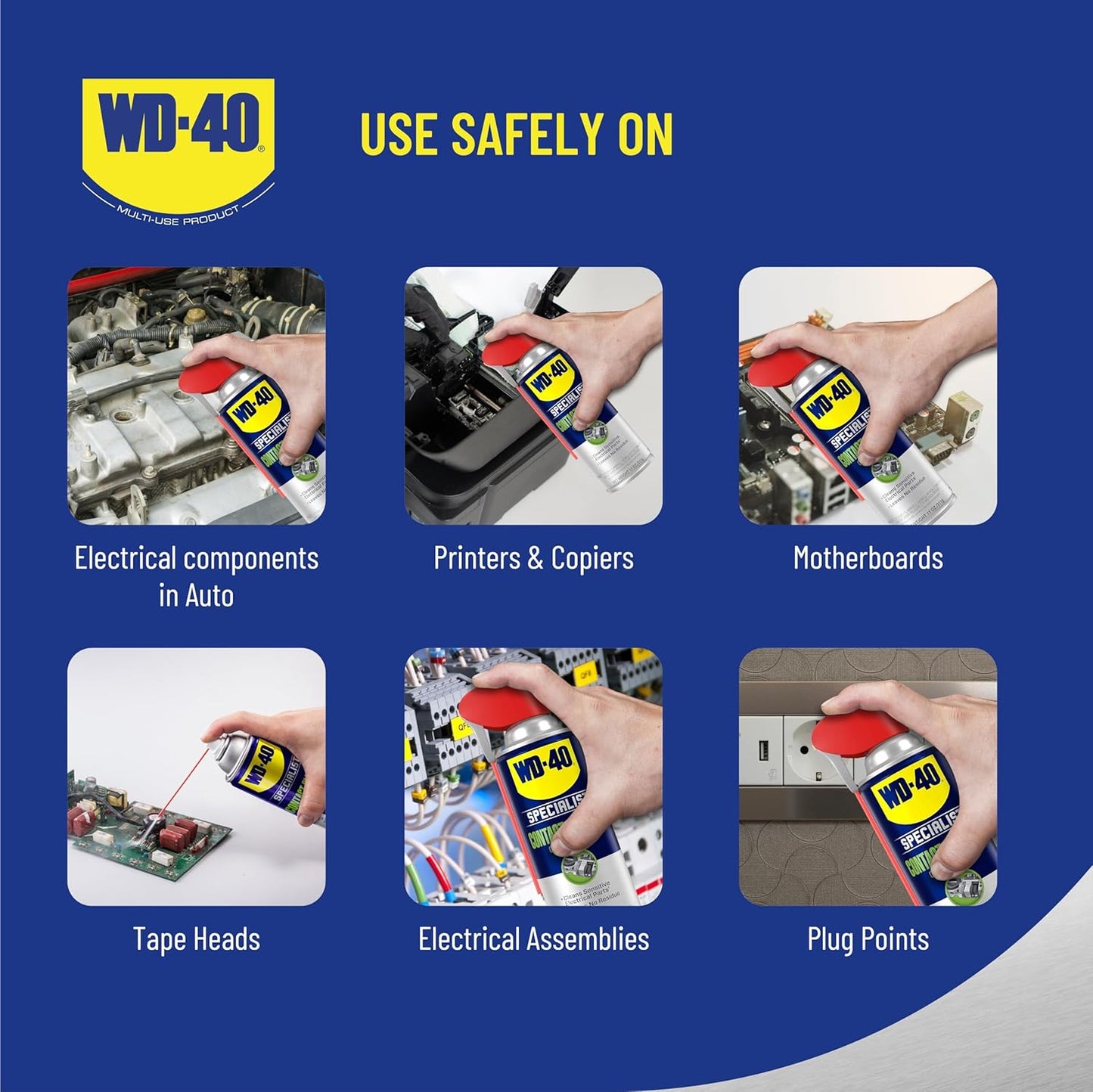 WD-40 Specialist® All Purpose Contact Cleaner 400ml - Drive Out Dirt, Dust, Oil, Flux Residue, and Moisture From Sensitive Electrical Parts and Equipment with Ease