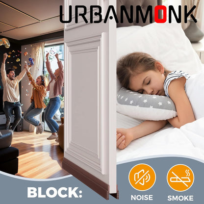 URBANMONK Silicone Door Bottom/Under Gap Filler Rubber Sealing Strip, Door Sealer Strip for Cockroach, Insect and Bugs, Seal Air & Dust, Brown, 39 inches