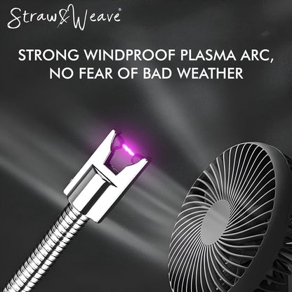 Rechargeable Electric Gas Lighter for Kitchen, Lighter for Gas Stove, Candles, Pooja, 1 Year Warranty, C-Type USB, Kitchen Tools, Multi Purpose - 360° Flexible & Windproof, Black