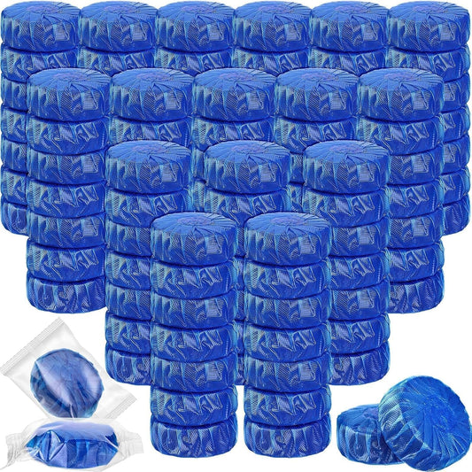 Automatic Flush Toilet Bowl Cleaner Tablets, Bathroom Toilet Tank Cleaner, Powerful Cleaning Ball Blue Deep Clean Bubbles, Mild Lemon Scent (10)