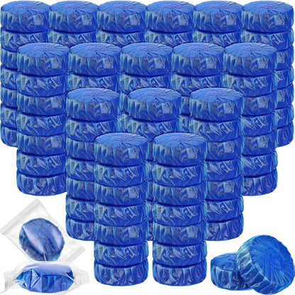 Automatic Flush Toilet Bowl Cleaner Tablets, Bathroom Toilet Tank Cleaner, Powerful Cleaning Ball Blue Deep Clean Bubbles, Mild Lemon Scent (10)