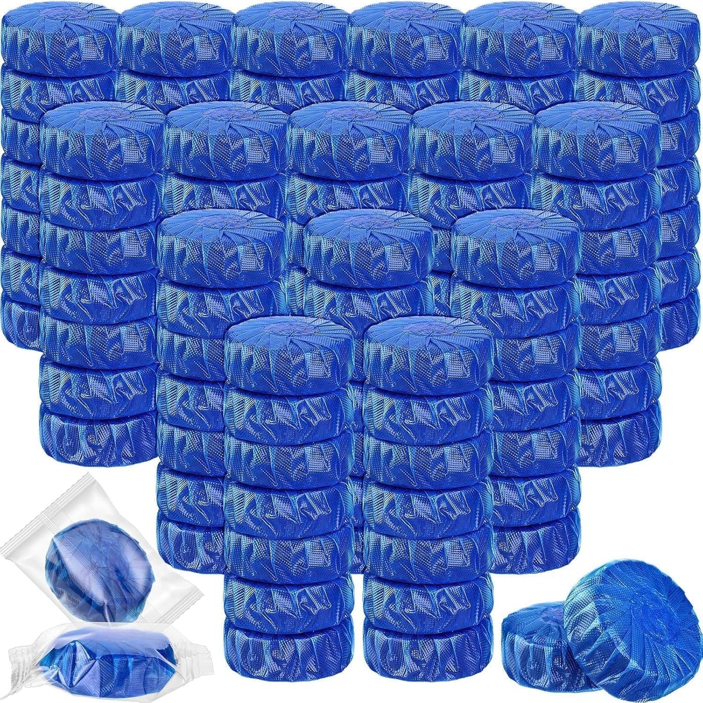 Automatic Flush Toilet Bowl Cleaner Tablets, Bathroom Toilet Tank Cleaner, Powerful Cleaning Ball Blue Deep Clean Bubbles, Mild Lemon Scent (10)