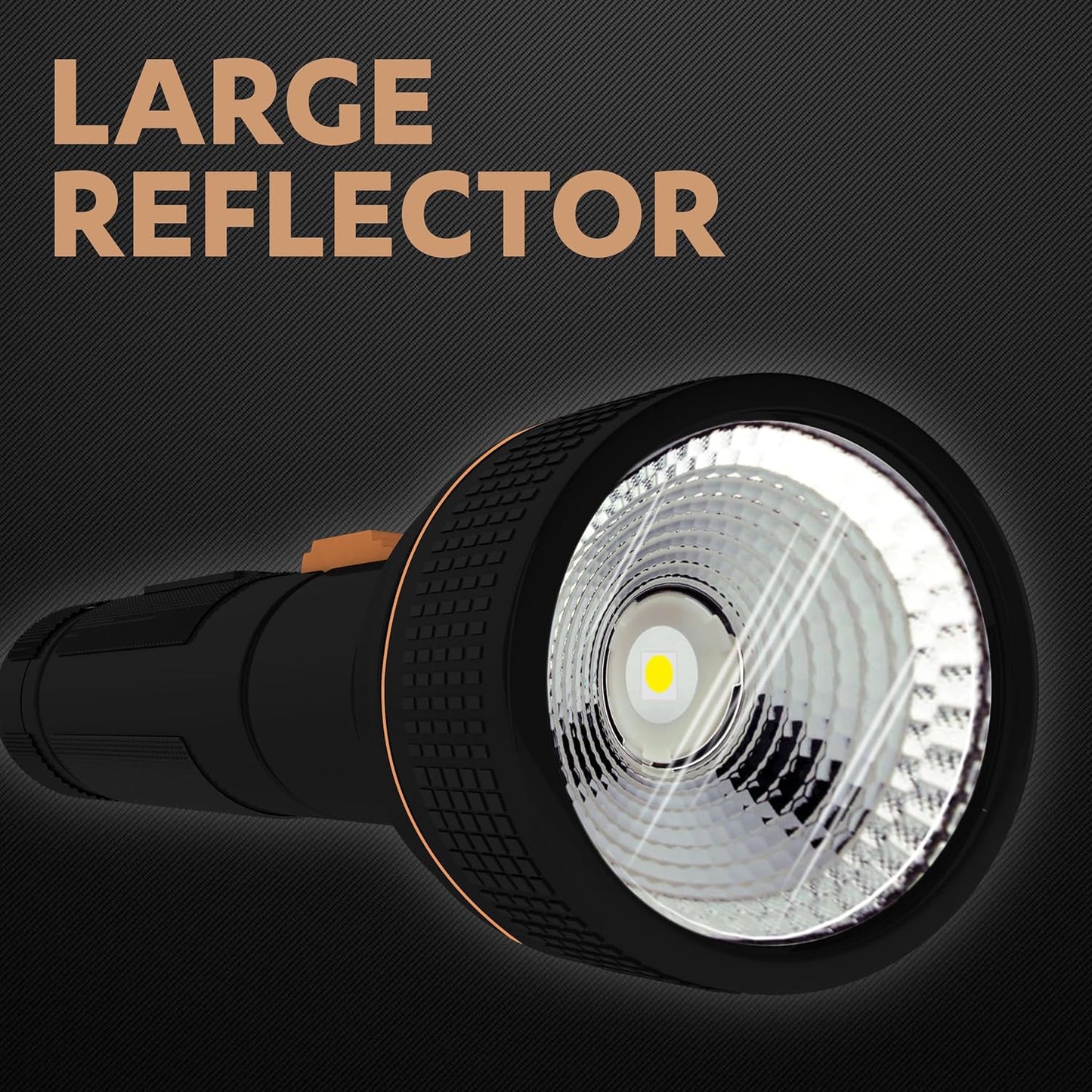Duracell LED Torch Light, Super Bright, 12000 LUX, Ultra-Light and Easy to Carry Design, Large Reflector, for Everyday Use, 3AA Batteries Free, Black
