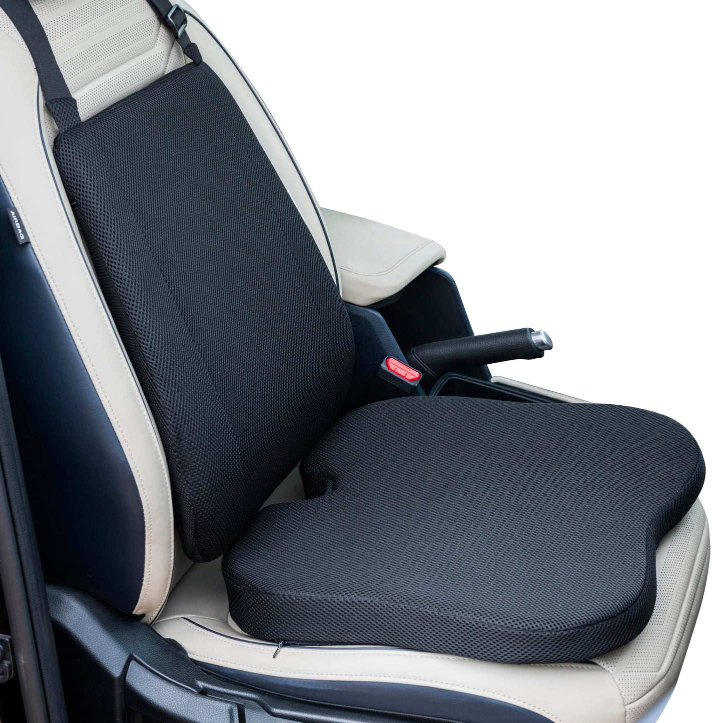 FOVERA Car Seat Belt Shoulder Cushions (Pack of 2) Car Safety Belt Soft Pad Cover for Comfortable Driving, Universal Fit for All Cars and Backpack (Black Color, 12 Inch Length)