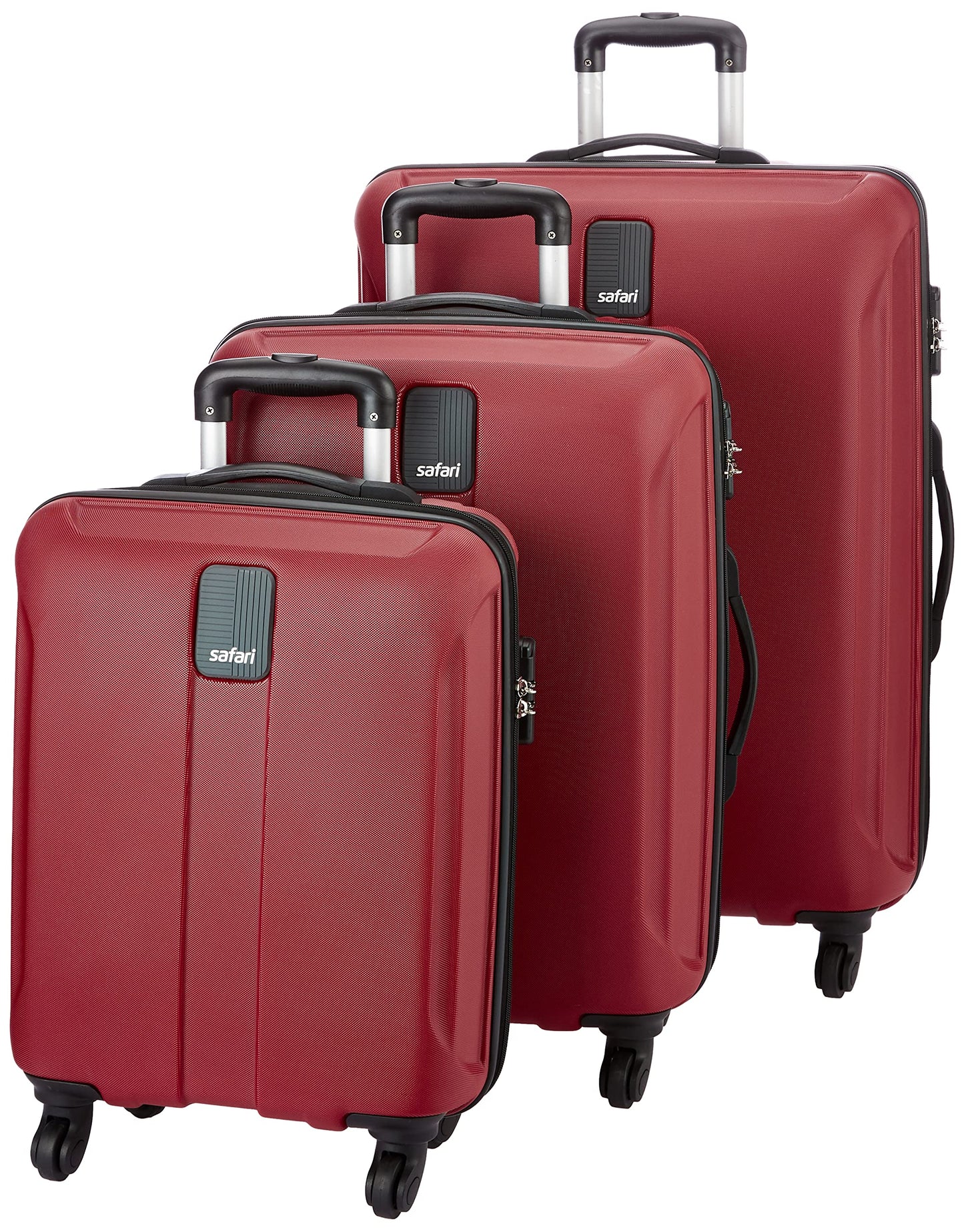Safari Thorium Neo 8 Wheels Spinner Set of 3 Trolley Bags, Hard Case Polycarbonate, 360° Wheeling Carry on & Check-in Luggage for Men & Women, Suitcase for Travel, Trolley Bags for Travel, Dusk Green