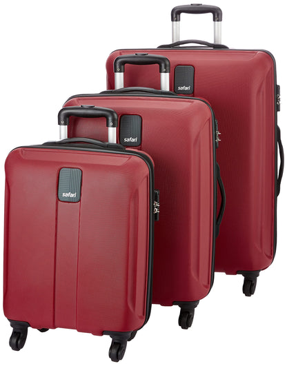 Safari Thorium Neo 8 Wheels Spinner Set of 3 Trolley Bags, Hard Case Polycarbonate, 360° Wheeling Carry on & Check-in Luggage for Men & Women, Suitcase for Travel, Trolley Bags for Travel, Dusk Green